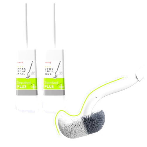 Marbrasse Marbarsse Bathroom Toilet Bowl Brush and Holder, Curved Design Toilet Brush for Deep Cleaning Under Rim, Best Toilet Brush Set, Compact Toilet BowlCleaner Brush for Bathroom, 2 Pack