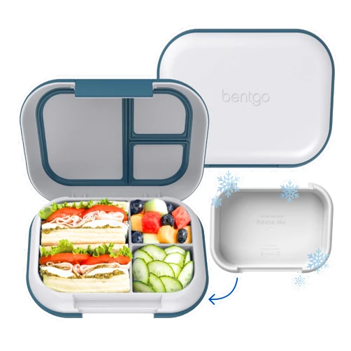 Bentgo Chill Max Leak-Proof XL Lunch Box - Included Ice Pack Keeps Food Cold; 5-Cup Capacity for Adults & Ages 8+, 3 or 4 Compartment Bento Box, BPA-Free, Dishwasher Safe (Fog & Deep Teal)