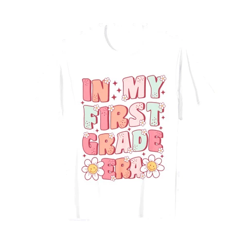 First Day of School Shirts & Back to School Gifts In My First Grade Era Cute Groovy 1st Grade Back to School T-Shirt
