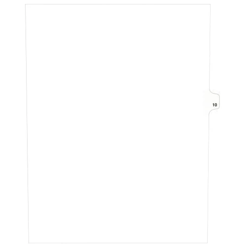 Avery Individual Legal Exhibit Dividers, Avery Style, 10, Side Tab, 8.5 x 11 Inches, Pack of 25 (11920)