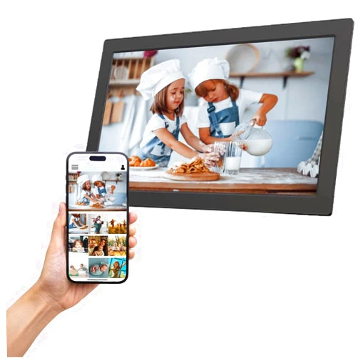 IMPECCA 10.1” Wi Fi Digital Picture Frame, Touch ScreenSmart Picture Frame, 32GB Storage up-to 50,000 Photos, Auto-Rotate, Slideshow, HD 1280x800 IPS Share via Frameo APP
