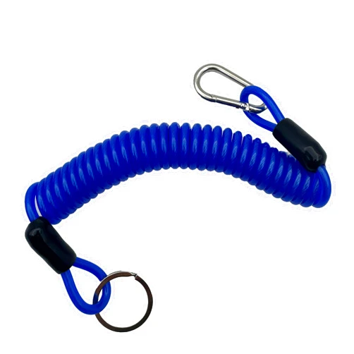 Rnigs 6FT Trailer Breakaway Coiled Cable, Blue, UV Resistant, 12V DC, 2 Pin, Male-to-Female, Outdoor Use, 1 Pack