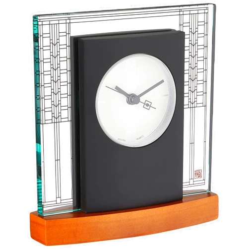Bulova B7750 Glasner House Frankl Lloyd Wright Clock, Light Cherry Stain