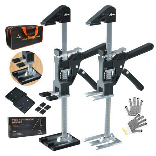 EnryKuo Labor Saving Arm Jack 2 Pack,15.5 Inch Stainless Steel Furniture Lifts with Handbag,Hand Furniture Jack Lift Tool for Installing Cabinets,Flooring&Windows,Load 660LBS