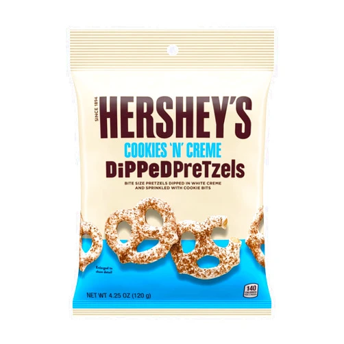 Hershey's Cookies 'n' Cream dipped Pretzels