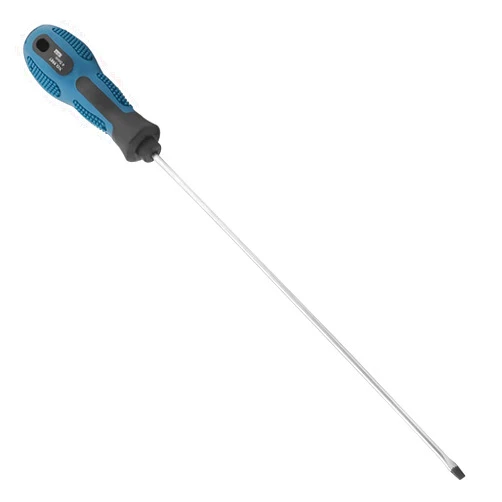 Hegebeck Slotted Flat Head Screwdriver Magnetic 3mm Tip Screwdriver with 200 mm Matt Chrome Plated Shaft,1 Pcs