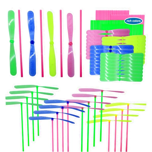 Estardaa 200 Pcs Hand Helicopter Set, 100 Propeller+ 100 Rod Bamboo Dragonfly Helicopter Toy, Aero Props Hand Spinner Flying disc Launcher Outdoor Toys Flying Party Gift Favors for Kids 8-12,4-6