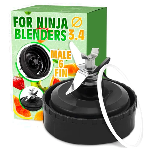KETAR Ninja Blender Blade Replacement 6 Fin Male – Ninja Single Serve Blender Blade, 3.35” Stainless Steel for Smooth Blending, Compatible with BL660/740/770A, 30/BL770/780/773CO/771/772/780C0, 30/1200W