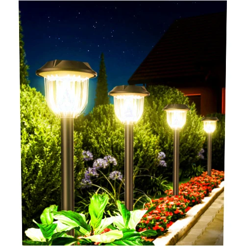AOSEA SUPER BRIGHT 8 Pack Solar Lights Outdoor IP65 Waterproof,HIGH-POWER LED Solar lights for Outside,Solar Pathway Lights,Garden Decorative for Yard,Patio,Landscape,Pathway,Sidewalk,Driveway,Lawn (Warm)