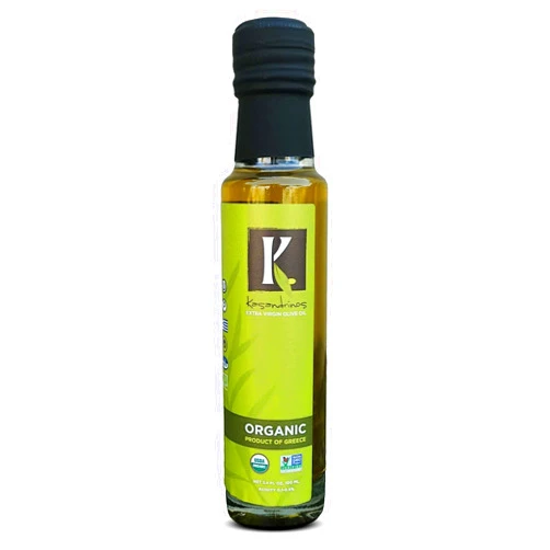 K. KASANDRINOS Kasandrinos Organic Olive Oil Extra Virgin, Polyphenol Rich Greek Olive Oil, 100% Organic First Cold Pressed, Mild + Delicate Flavor, Verified by Non GMO 100 ml / 3.4 oz