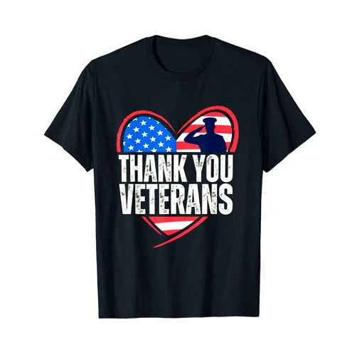 Vintage Veteran's Day Tees Thank You Veterans Day Memorial Day Partiotic Military Usa T-Shirt
