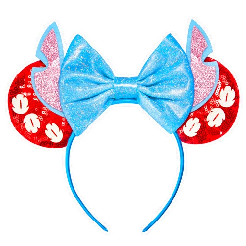 FANYITY Mouse Ears, Sequin Mouse Ears Headband for Boys Girls Women halloween&Disney Trip (Red)