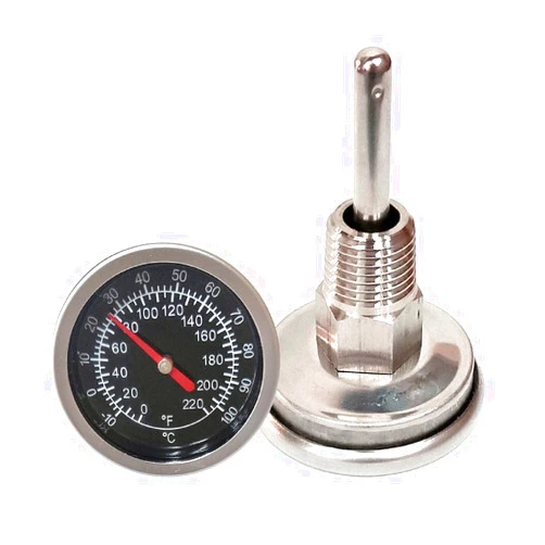 PurYupearl Temperature Probe Meter Gauge, Dial Thermometer NPT, Stainless 1/4 NPT Thermometer for Boiler Tea Pot Kettle -10-100℃/0-220ºF Thread Joint Dial Thermometers