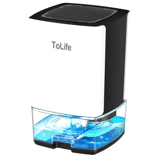 ToLife Dehumidifiers for Home 30 OZ Water Tank with Auto-Off, Portable Small ToLife Dehumidifier for Bedroom, Room, Bathroom,RV, Closet 500 sq.ft,7 Colors LED Light,White & Black