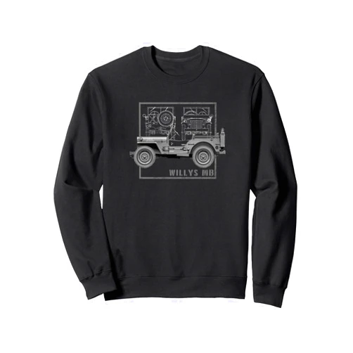 Classic Vehicle Militär WW2 Bekleidung Co. Willys MB Vintage Offroad Classic WW2 Sweatshirt