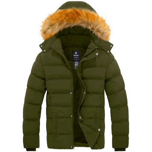 wantdo Men's Winter Puffer Jacket Thicken Winter Coat Warm Padded Jacket with Hood