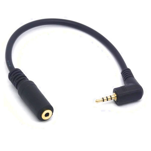 PIIHUSW 90 Deg Angle 2.5mm Male to Female Cable Headphone Audio Converter 4 Poles Stereo Adapter