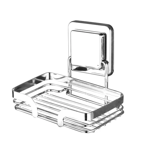 CGMIA Dish Soap Shower Rack Sponge Holder Soap Dish Soap Holder for Shower Wall No Drilling Stainless Steel Soap Dish Hanging Soap Dish Adhesive LT-84008