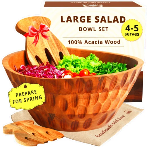 Culina Craftique Wooden Salad Bowl - 11