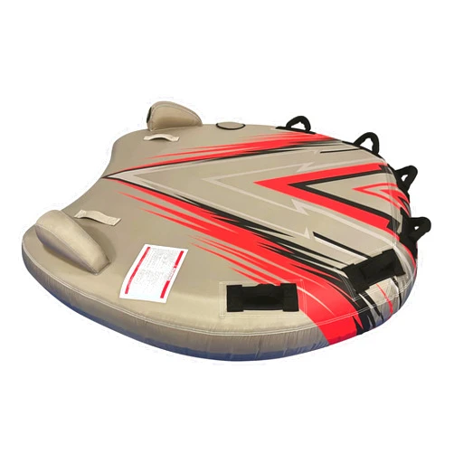 Marpac Flat-Deck Towable 3-Rider Tube, Gray, Red & Black, 8-4130
