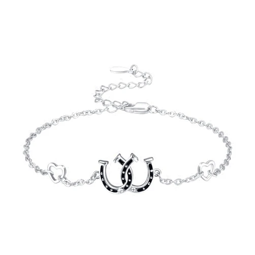 AOVEAO Horseshoe Bracelet for Women Sterling Silver Horse Bracelet Jewelry for Girlfriend Sister Mother for Christmas New Year Birthday