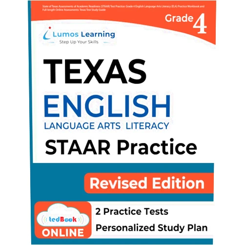 Lumos Learning,Lumos STAAR Redesign Test Prep State of Texas Assessments of Academic Readiness (STAAR) Test Practice: Grade 4 English Language Arts Literacy (ELA) Practice Workbook and Full-length ... Guide (STAAR Redesign by Lumos Learning)