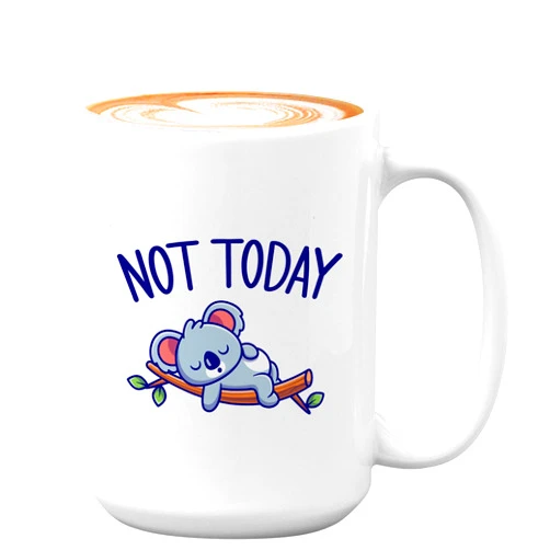 YYUNAW Novelty Animals Lover Coffee Mug - Not Today - Koala Lovers Cute Animal Lovers Zoo Keeper Lazy Day Sleepy for Him Her Brother Sister 11 Oz