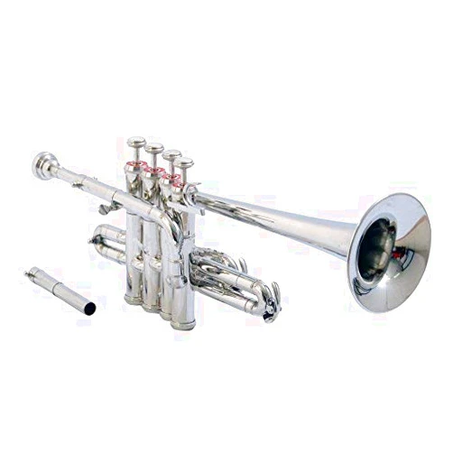 SM'SAI MUSICALS BB Low Pitch Piccolo Trumpet Set Professional Brass Instrument with Mouthpiece Cushioned Hard Case for School Bands Orchestras Beginners Kids Adults Advanced Students Nickel Silver
