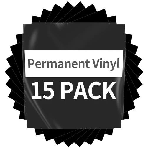 Sooez Black Permanent Vinyl - 15 Sheets Matte Black Adhesive Vinyl 12