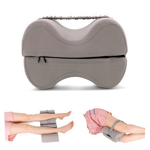 TIMIVO 2-in-1 Knee Leg Pillow for Side Sleepers with Strap, Leg Support Cushion, Memory Foam Wedge Pillow for Sciatica, Back, HIPS, Knees, Joints Pain Relief with Washable Cover
