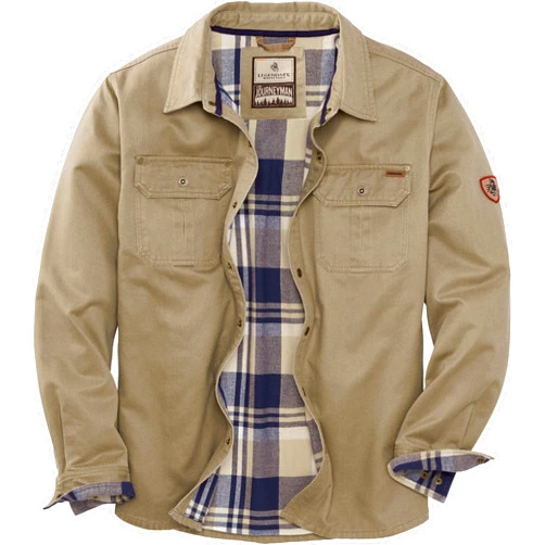 Legendary Whitetails Men's Flannel Lined Shirt Jacket Waxed Cotton Water Resistant