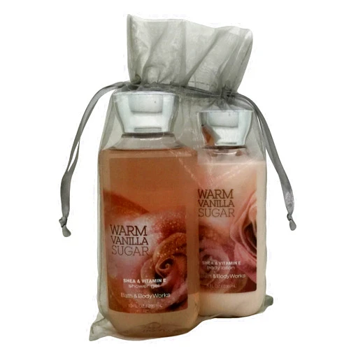 Bath & Body Works Warm Vanilla Sugar Gift Set Bundle of 2 Items: Shower Gel and Body Lotion