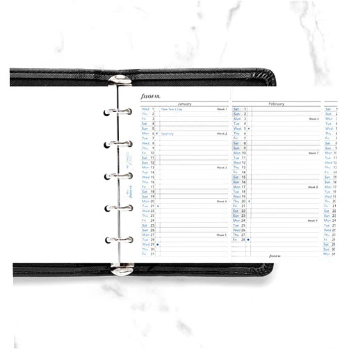 Filofax Refill Vertical Planner, Mini, 2025, 4.13-inches Height, English, White, C68102
