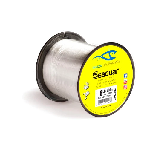 Seaguar InvizX Multi-Species Fishing Line for Casting, Live Bait, Freshwater, 100% Fluorocarbon, Clear, Multiple Sizes