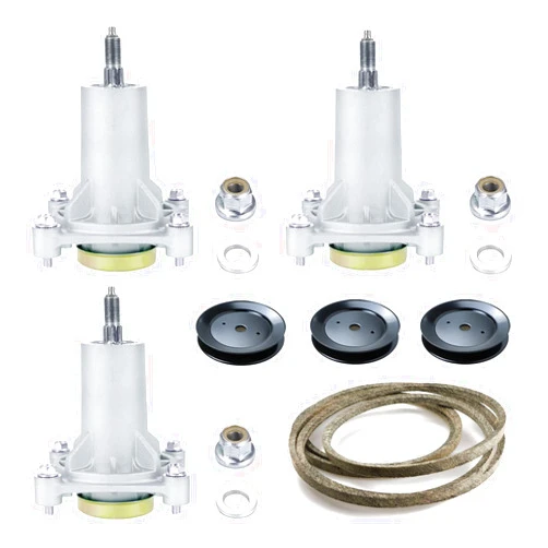 Dibanyou Deck Rebuild Kit Spindle Assembly with Pulley Belt for Husqvarna Craftsman 3 Spindles 187292 192870 532192870 3 Pulleys 129861 153535 173436 1 Deck Belt 196103