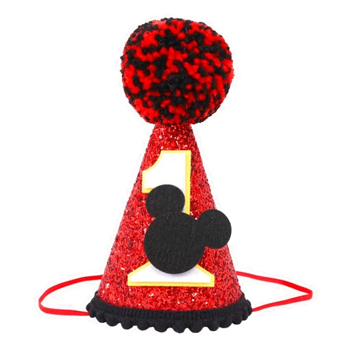 YOUAME Mouse 1st Birthday Crown - Party Hat for Western Theme, Photo Props for Birthday Celebrations
