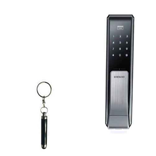 BoxWave Stylus Pen Compatible with Samsung SHS-P717 - Bullet Capacitive Stylus, Mini Stylus Pen with Keyring Loop for Samsung SHS-P717 - Jet Black
