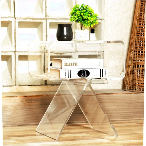 CRAFTFORCE Acrylic Side Table, Clear Nightstand, 15.4