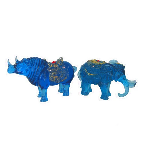 Feng Shui Import Feng Shui Blue Rhino and 6 Tusks Elephant for Flying Star #7