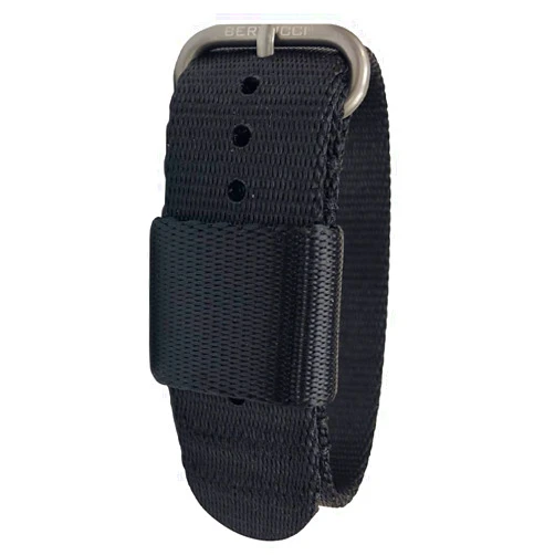 BERTUCCI Men's G–Type Comfort-Webb Black Nylon Webbing Strap Matte Stainless Steel Buckle Watch Band