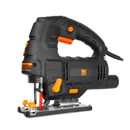 WEN 33606 6.6-Amp Variable Speed Orbital Jig Saw with Laser and LED Light,Black, Silver