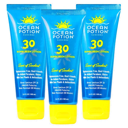 Ocean Potion SPF 30 Sunscreen Lotion, 3.4 Ounce (Pack of 3)