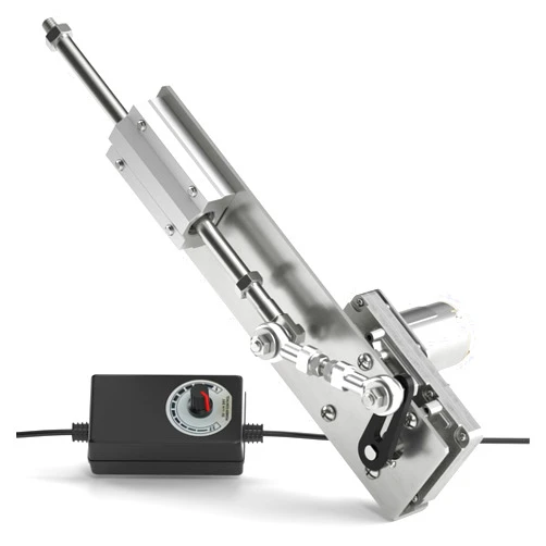 VQP DIY Reciprocating Linear Actuator Stroke 2cm-8cm Adjustable Telescopic Motor with Speed Controller 24V 120RPM Adjustable Stroke and Speed, 5-25kg Thrust