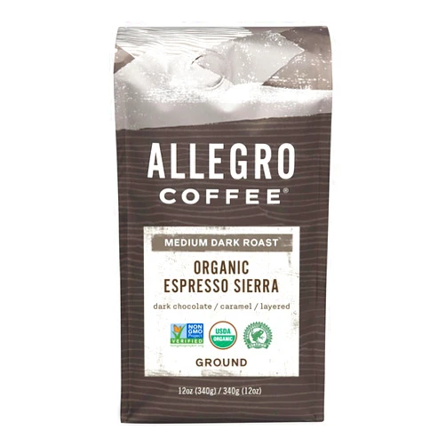 Allegro Coffee Organic Espresso Sierra Ground Coffee, 12 oz