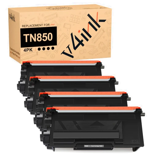v4ink Compatible Toner Cartridge Replacement for Brother TN850 TN-850 TN-820 TN820 use with HL-L5200DW HL-L6200DW MFC-L5700DW MFC-L5800DW MFC-L5900DW DCP-L5600DN Printer (4 Packs, New Version)
