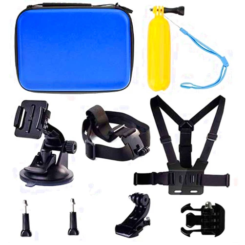 Navitech 9 in 1 Action Camera Accessory Combo Kit and Rugged Blue Storage Case Compatible with PINGKO F71 Sports Action Camera
