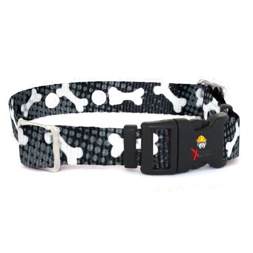 Extreme Dog Fence Replacement Receiver Collar Straps for All Brands Electric Dog Fences | Black with White Bones | eXtreme Dog Fence, Invisible Fence, More (Up to 26