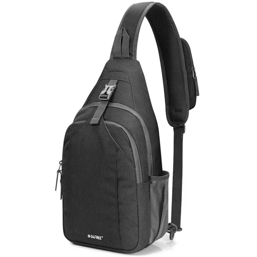 G4Free Sling Bag RFID Blocking Sling Backpack Crossbody Chest Bag Daypack for Hiking Travel(Black)