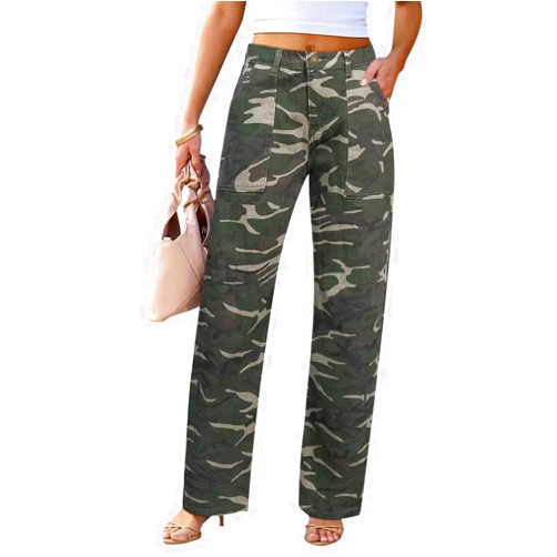 LOOKUB Womens Wide Leg Jeans - Deep Front Pockets High Waisted Jeans, Stretchy Baggy Straight Leg Jean for Women
