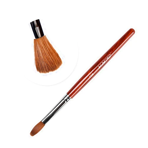 ALEXNAILART Kolinsky Sable Acrylic Nail Brush Red Wooden Pen Round Head Nail Art Brushers Manicure Design Tool (Size 12)